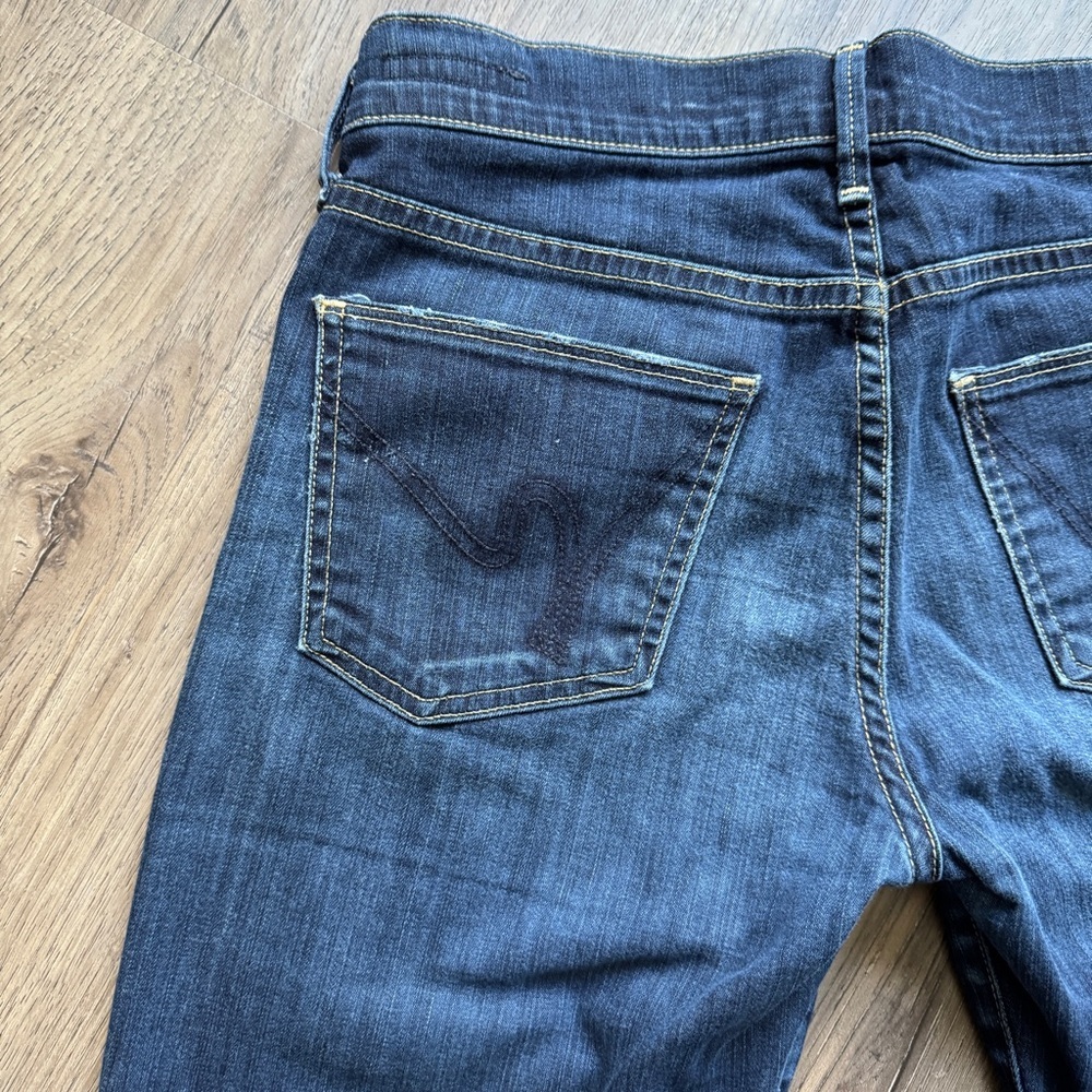 Citizens of Humanity Dark Blue Low Rise Straight Leg Jeans - Size 27 - Picture 14 of 16